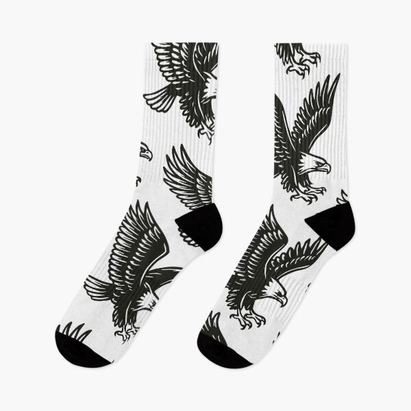 Item preview, Flying Eagle Pattern – Bold Black and White Bird of Prey Design designed and sold by graphicnew.
