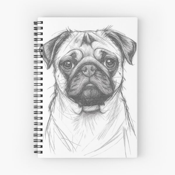 Item preview, Black and White Pug Pencil Sketch designed and sold by Leon Woods Pencil Art.