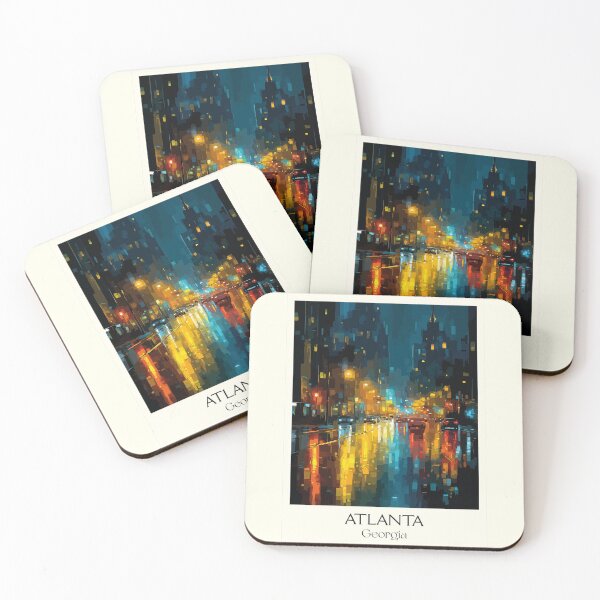 Item preview, Atlanta Georgia Cityscape Night Art Print designed and sold by TuncGK.