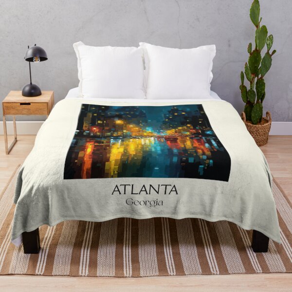 Item preview, Atlanta Georgia Cityscape Night Art Print designed and sold by TuncGK.