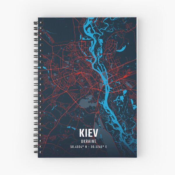 Item preview, Kiev Red & Blue Minimalist Map designed and sold by HomeLivingCo.