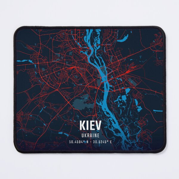 Item preview, Kiev Red & Blue Minimalist Map designed and sold by HomeLivingCo.
