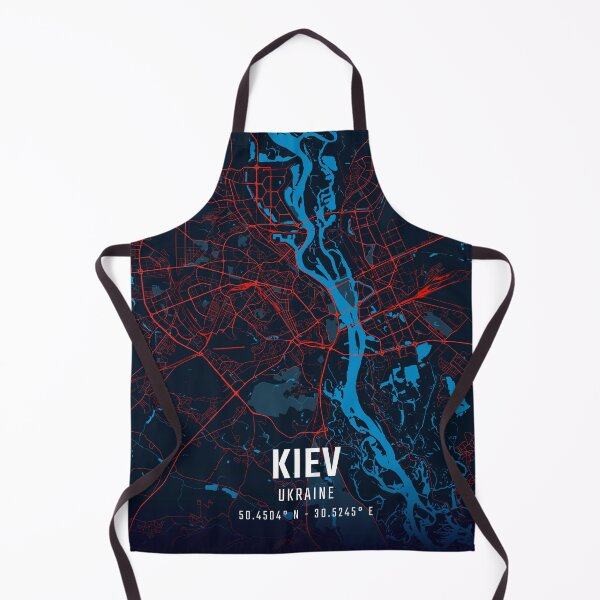 Item preview, Kiev Red & Blue Minimalist Map designed and sold by HomeLivingCo.