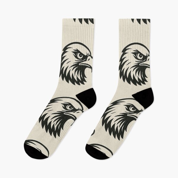 Item preview, Eagle Head Pattern – Bold Black and Beige Vintage Bird Design designed and sold by graphicnew.
