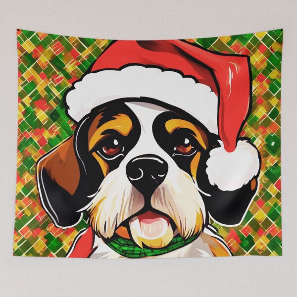 Item preview, Dog in a Santa Hat designed and sold by Zofia Sosnecka.