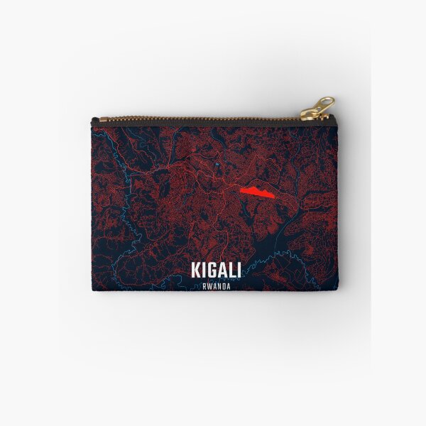 Item preview, Kigali Red & Blue Minimalist Map designed and sold by HomeLivingCo.