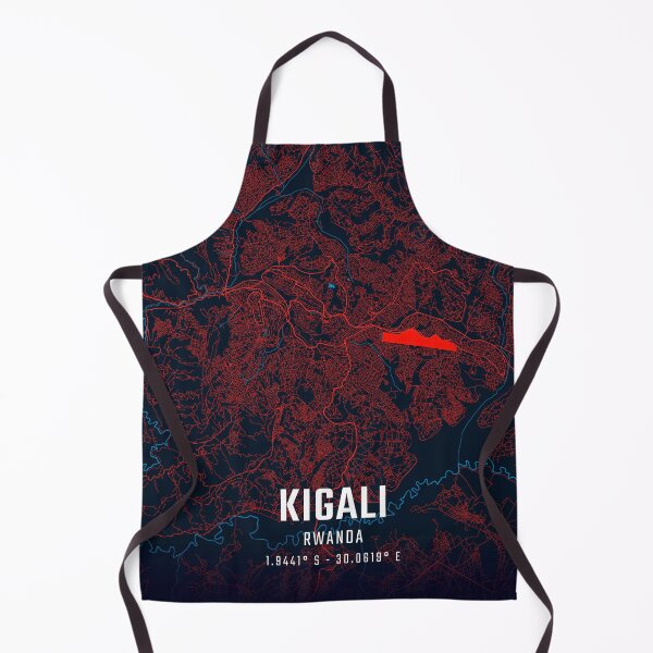 Item preview, Kigali Red & Blue Minimalist Map designed and sold by HomeLivingCo.