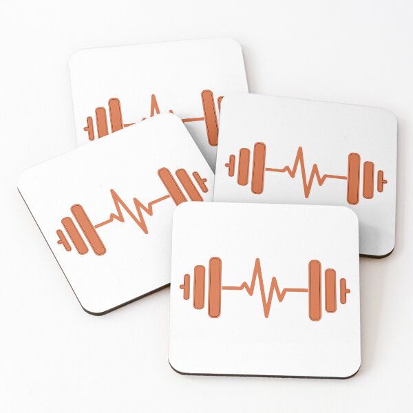 Item preview, Vibrant Orange Fitness Logo with Dumbbell and Heartbeat Symbol designed and sold by AFernandesDSG.