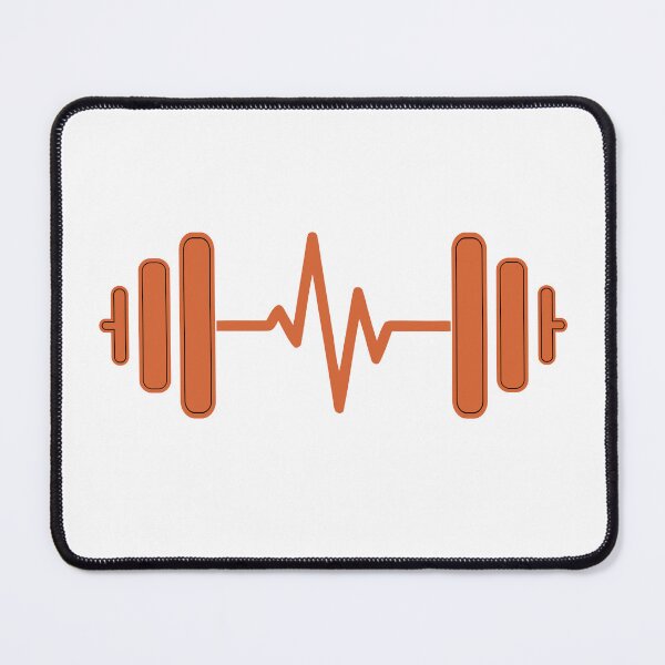 Artikelvorschau, Leuchtend orangefarbenes Fitness-Logo mit Hantel und Herzschlag-Symbol entworfen und verkauft von AFernandesDSG.