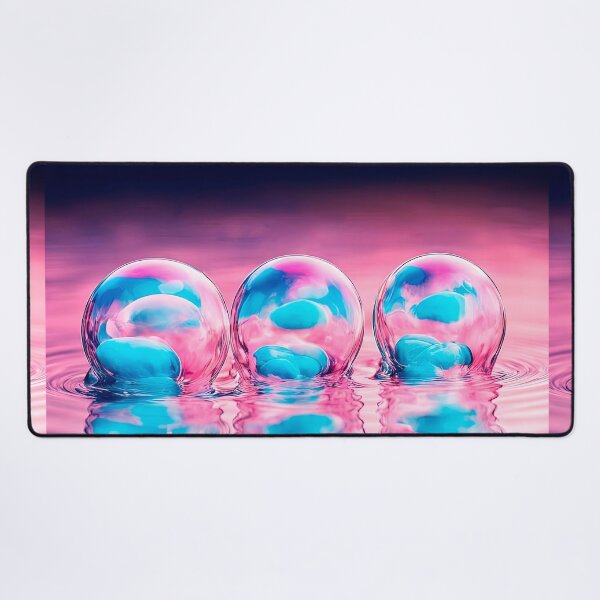 Item preview, Neon Pink and Blue Soap Bubbles Macro designed and sold by LanaGustavsson.