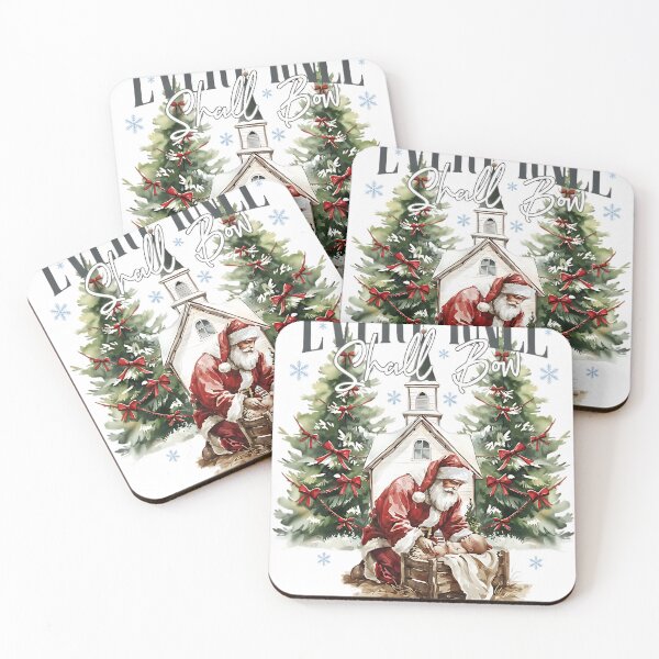 Item preview, Every Knee Shall Bow | Santa Kneeling Before Jesus | Christian Nativity Philippians 2:10 Christmas Art designed and sold by GeorgePaynea.