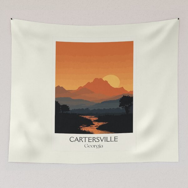 Item preview, Cartersville Georgia Etowah Mountains Art Print designed and sold by TuncGK.
