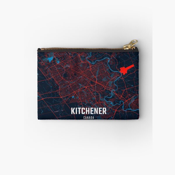 Item preview, Kitchener Red & Blue Minimalist Map designed and sold by HomeLivingCo.