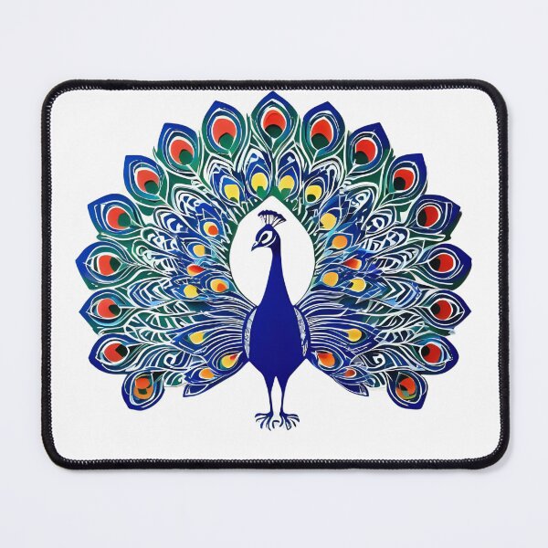 Item preview, White and Blue Peacock – Minimalist Folk Elegance from Poland Biało-Niebieski Paw – Minimalistyczna Elegancja w Stylu Ludowym designed and sold by AmberWit.