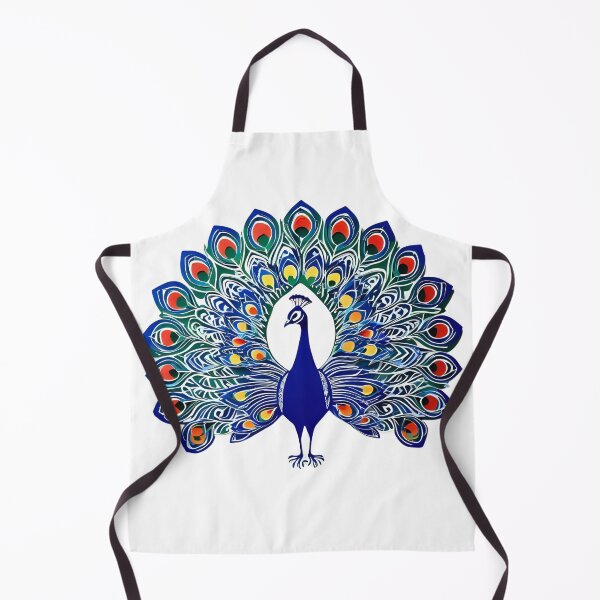 Item preview, White and Blue Peacock – Minimalist Folk Elegance from Poland Biało-Niebieski Paw – Minimalistyczna Elegancja w Stylu Ludowym designed and sold by AmberWit.