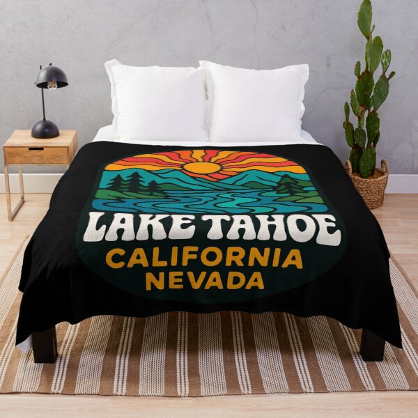 Item preview, Retro psicodélico del lago Tahoe, California, Nevada designed and sold by TomFrontierArt.