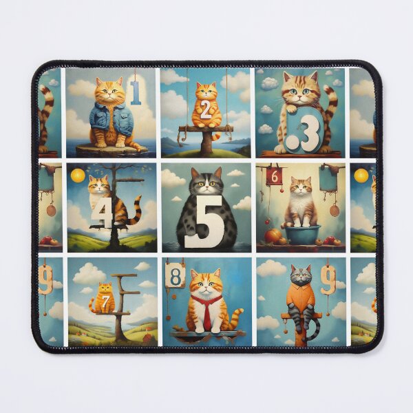 Item preview, Cats with Numbers | Numerals | Cat Illustration | Cat Art designed and sold by UnhingedBird.