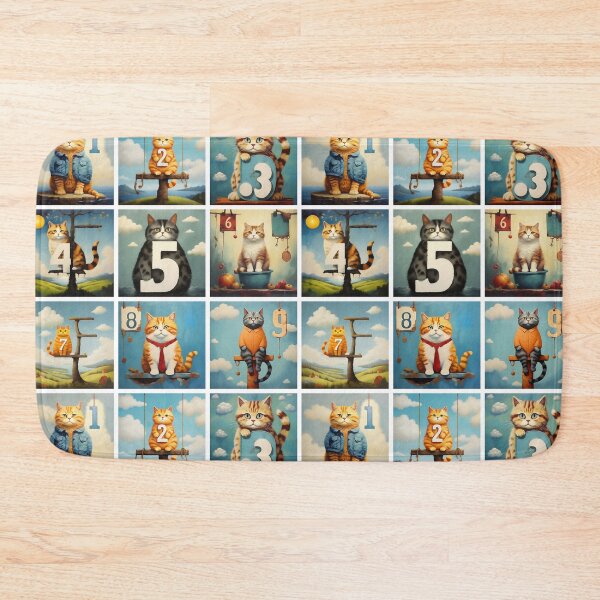 Item preview, Cats with Numbers | Numerals | Cat Illustration | Cat Art designed and sold by UnhingedBird.