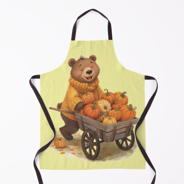 Item preview, Happy Bear With Pumpkins designed and sold by lovelywhimsyart.