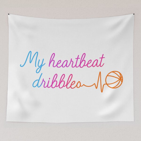 Item preview, My Heartbeat Dribbles – Neon Basketball Quote Design designed and sold by Bellassi.