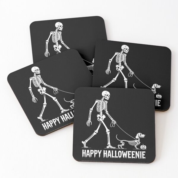 Item preview, Happy Halloweenie Skeleton Walking Dachshund Dog Halloween designed and sold by Sunset4Bones.