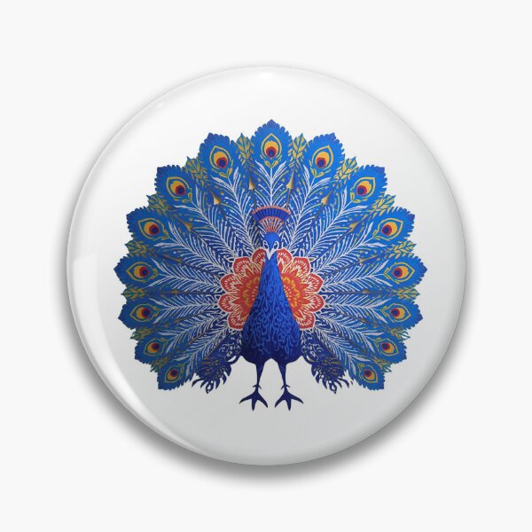 Item preview, Royal Blue Peacock – Elegant Folk Art Inspired by Polish Heritage Królewski Niebieski Paw – Elegancka Sztuka Ludowa z Polski designed and sold by AmberWit.