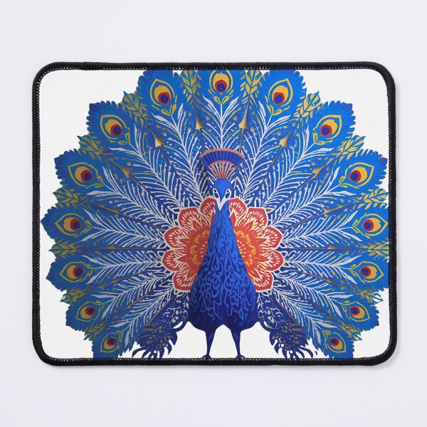 Item preview, Royal Blue Peacock – Elegant Folk Art Inspired by Polish Heritage Królewski Niebieski Paw – Elegancka Sztuka Ludowa z Polski designed and sold by AmberWit.