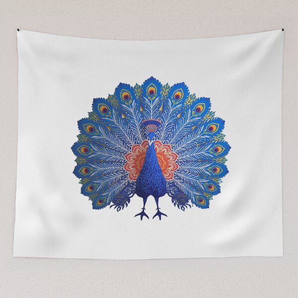 Item preview, Royal Blue Peacock – Elegant Folk Art Inspired by Polish Heritage Królewski Niebieski Paw – Elegancka Sztuka Ludowa z Polski designed and sold by AmberWit.