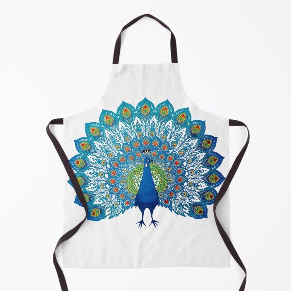 Item preview, Turquoise Peacock Illustration – Polish Folk Wycinanki Style Turkusowy Paw – Styl Polskich Wycinanek Ludowych designed and sold by AmberWit.