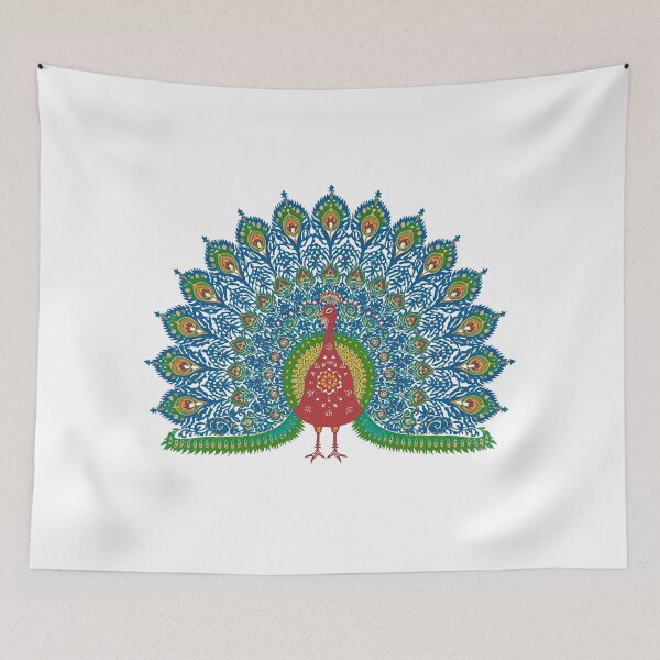 Item preview, Vibrant Red and Green Peacock Art – Inspired by Polish Wycinanki Folk Tradition Kolorowy Czerwono-Zielony Paw – Inspirowany Polską Tradycją Wycinanek designed and sold by AmberWit.