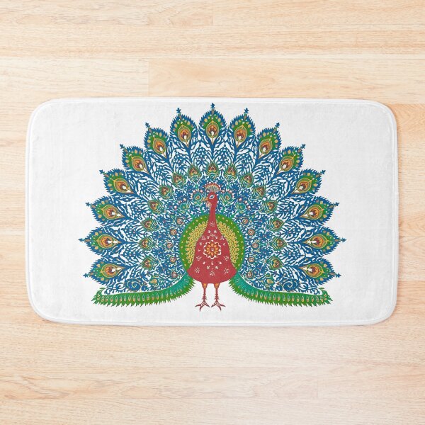Item preview, Vibrant Red and Green Peacock Art – Inspired by Polish Wycinanki Folk Tradition Kolorowy Czerwono-Zielony Paw – Inspirowany Polską Tradycją Wycinanek designed and sold by AmberWit.
