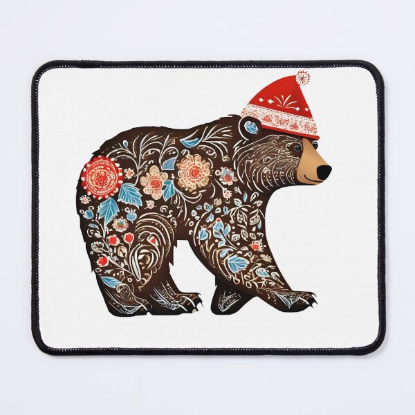 Item preview, Winter Folk Bear Sticker | Polish Wycinanki Floral Animal Art designed and sold by AmberWit.