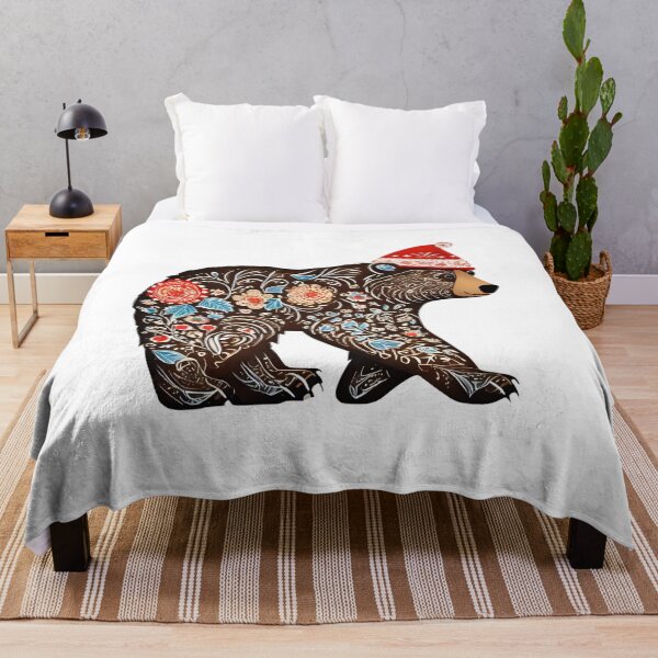 Item preview, Winter Folk Bear Sticker | Polish Wycinanki Floral Animal Art designed and sold by AmberWit.