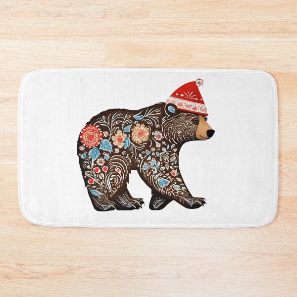 Item preview, Winter Folk Bear Sticker | Polish Wycinanki Floral Animal Art designed and sold by AmberWit.