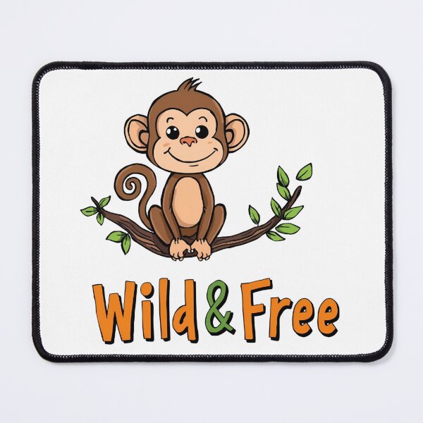 Item preview, Wild & Free – Happy monkey on a branch | Funny animal design for positive vibes designed and sold by ParaSiempreS.