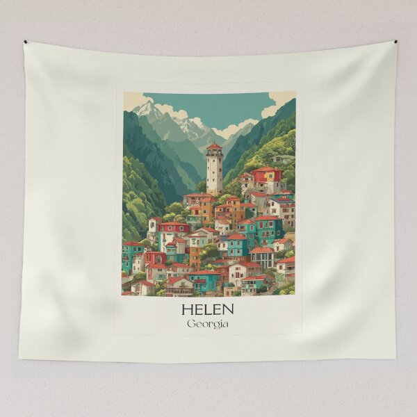 Item preview, Helen Georgia Alpine Village Art Print designed and sold by TuncGK.