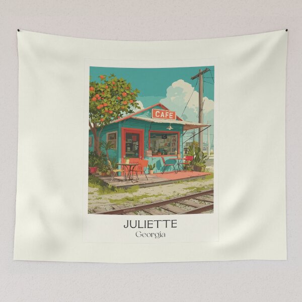 Item preview, Juliette Georgia Whistle Stop Cafe Art Print designed and sold by TuncGK.