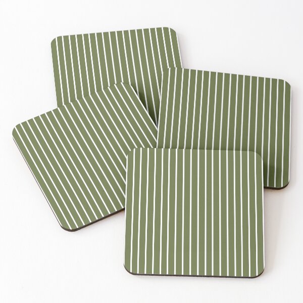 Item preview, Olive Green and Thin White Stripes Pinstripes designed and sold by OneThreeSix.