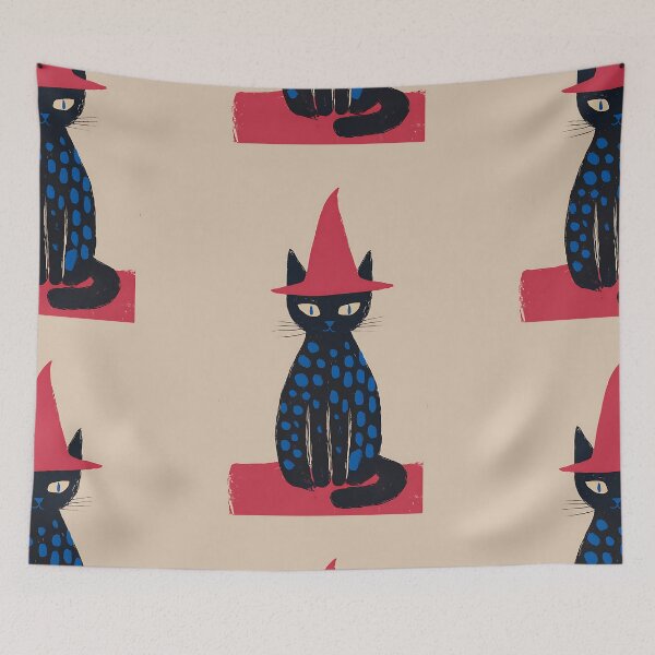 Item preview, Spooky Black Witchy Cat designed and sold by bapupa.
