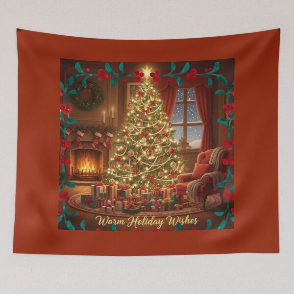 Item preview, Warm Holiday Wishes by the Christmas Tree designed and sold by Studio Yvonne .