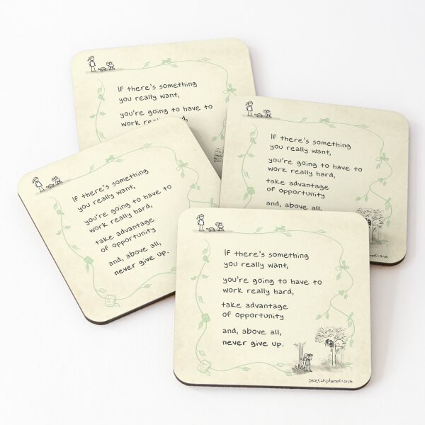 Item preview, Above all, never give up – a sketch about encouragement and perseverance. designed and sold by Sketchplanations.