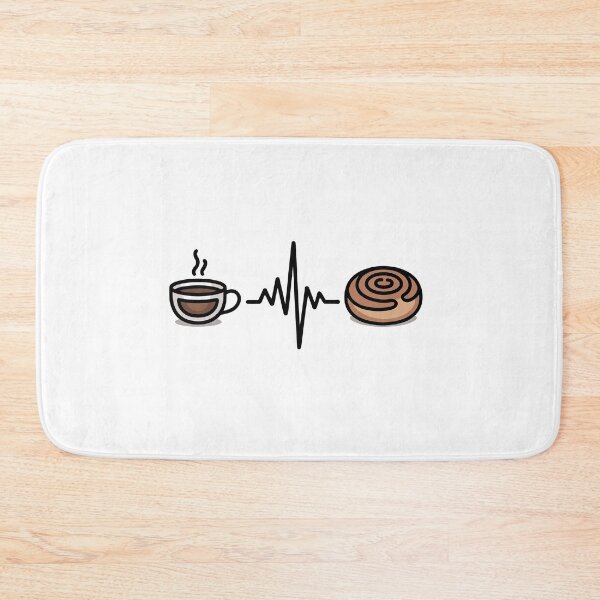 Item preview, kawaii Coffee and cinnamon roll heart beat  designed and sold by jkrphoto.