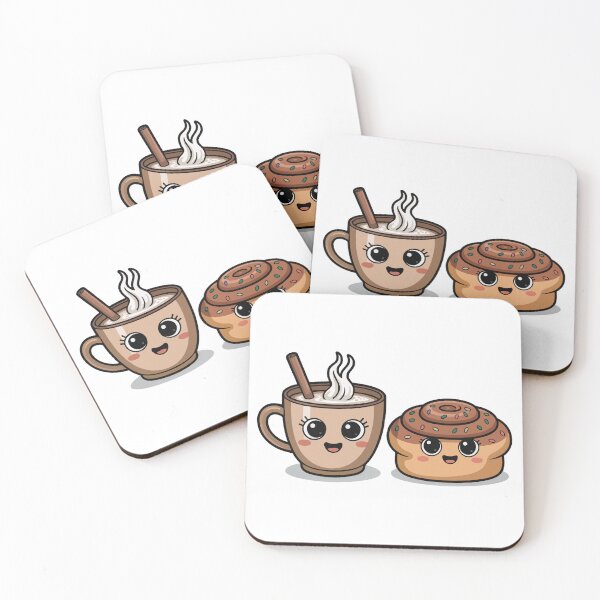 Item preview, kawaii Coffee and cinnamon roll designed and sold by jkrphoto.