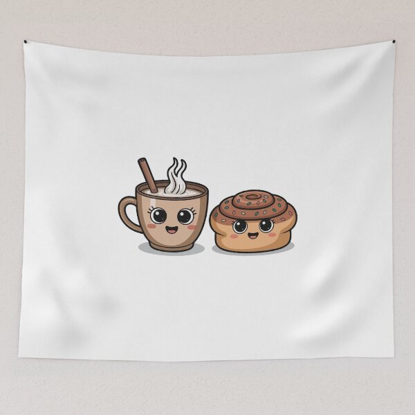 Item preview, kawaii Coffee and cinnamon roll designed and sold by jkrphoto.