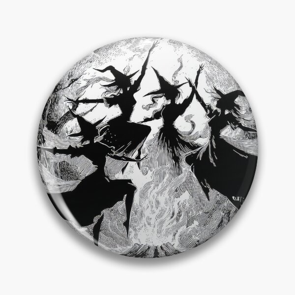 Item preview, Halloween witches dancing around a fire pagan wicca art design designed and sold by thewandswant.