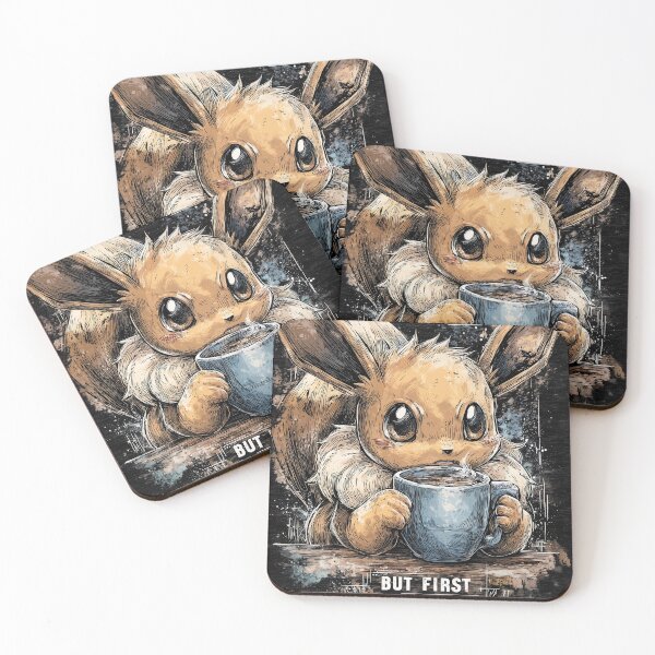 Item preview, Fluffy Eared Brew: But First, Coffee in Morning Evolutions designed and sold by Senpaiwaves.