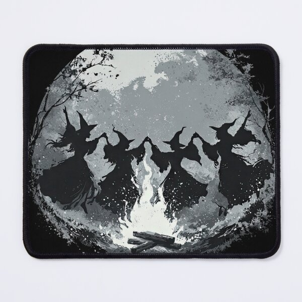 Item preview, Halloween witches dancing around a fire wicca pagan art design designed and sold by thewandswant.