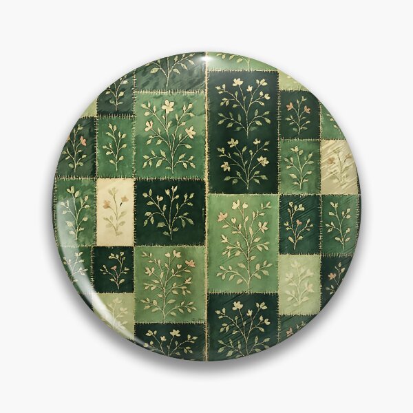 Item preview, Vintage Patchwork Floral Quilt Design - Emerald & Moss Green designed and sold by Hen-C-Art.