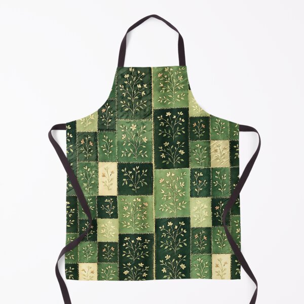 Item preview, Vintage Patchwork Floral Quilt Design - Emerald & Moss Green designed and sold by Hen-C-Art.