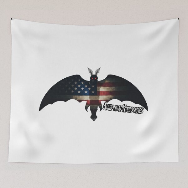 Item preview, Mothman American Flag designed and sold by AdirondacKuriosities.